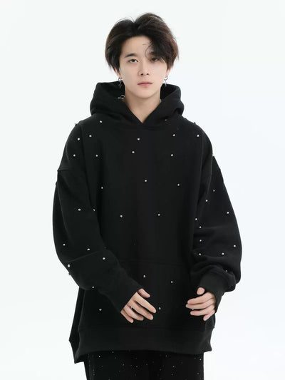 Scattered Rhinestones Comfty Hoodie Korean Street Fashion Hoodie By INS Korea Shop Online at OH Vault