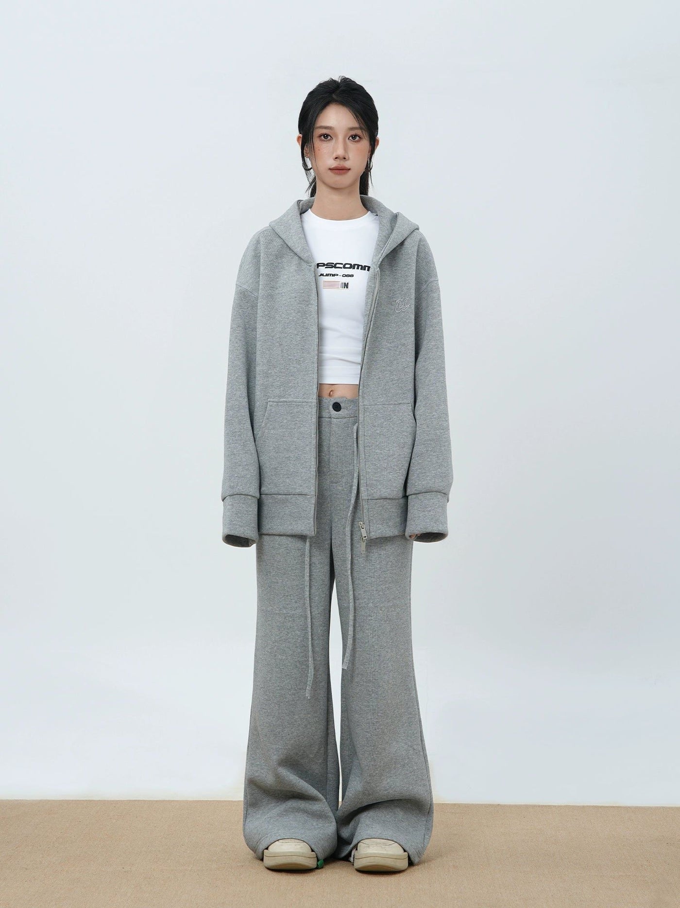 Drawstring Comfty Wide Leg Sweatpants Korean Street Fashion Pants By Jump Next Shop Online at OH Vault