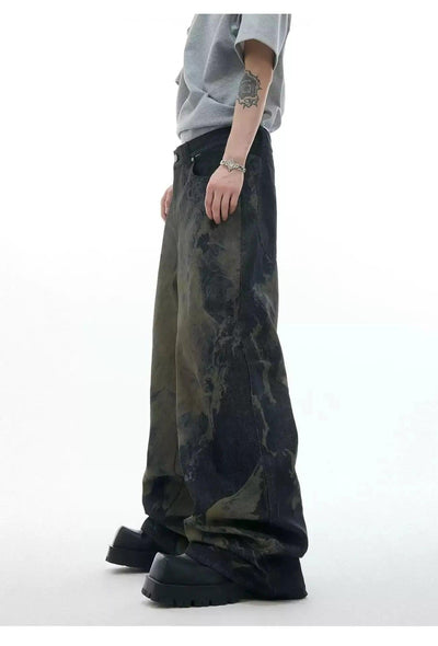 Abstract Wash Baggy Jeans Korean Street Fashion Jeans By Argue Culture Shop Online at OH Vault