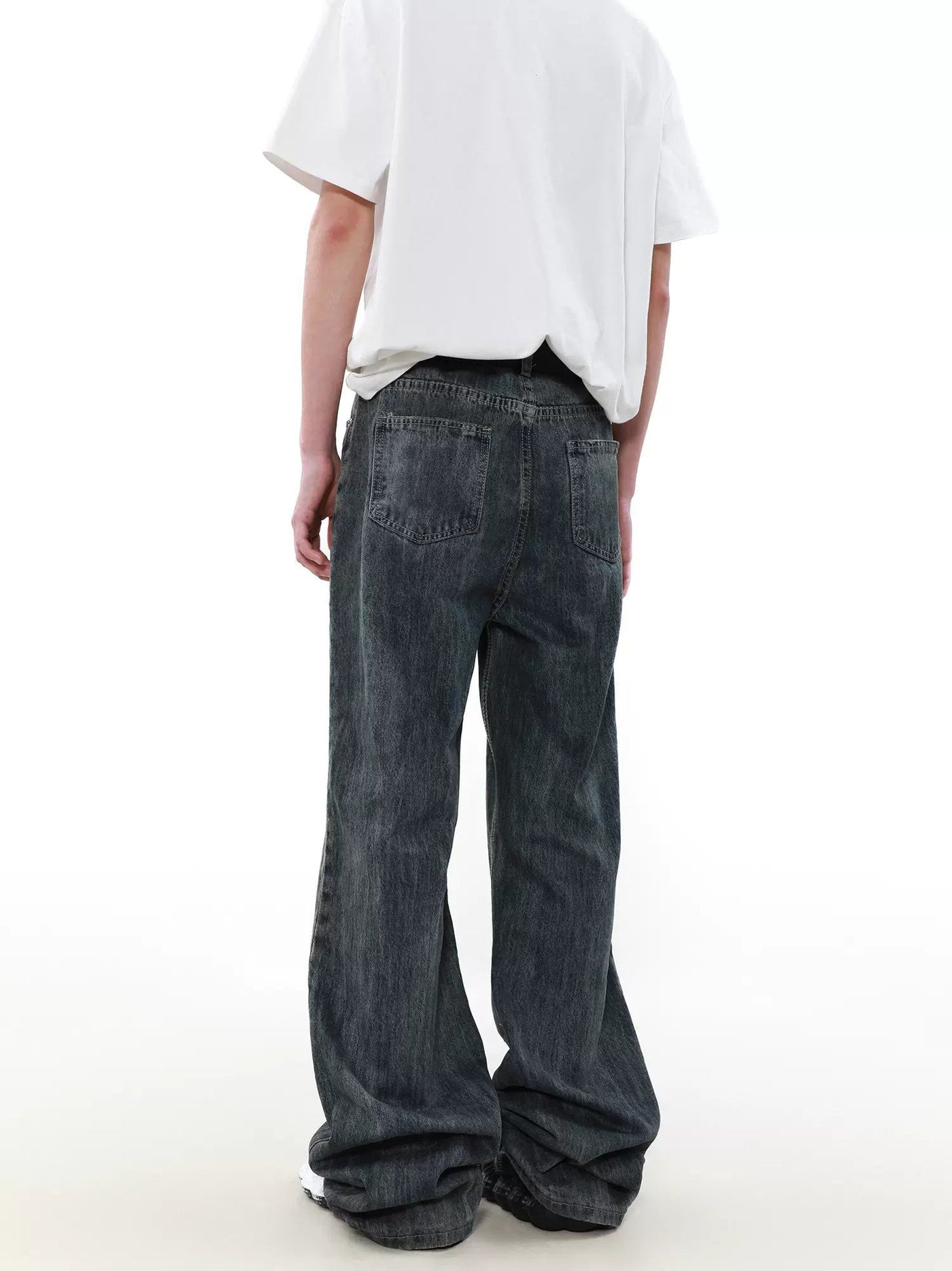 Washed Smudged Effect Jeans Korean Street Fashion Jeans By Mr Nearly Shop Online at OH Vault