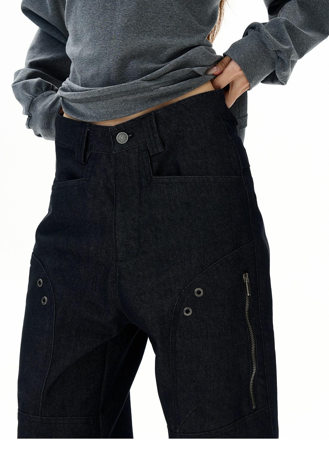 Structured Zipped Side Pocket Pants Korean Street Fashion Pants By 77Flight Shop Online at OH Vault