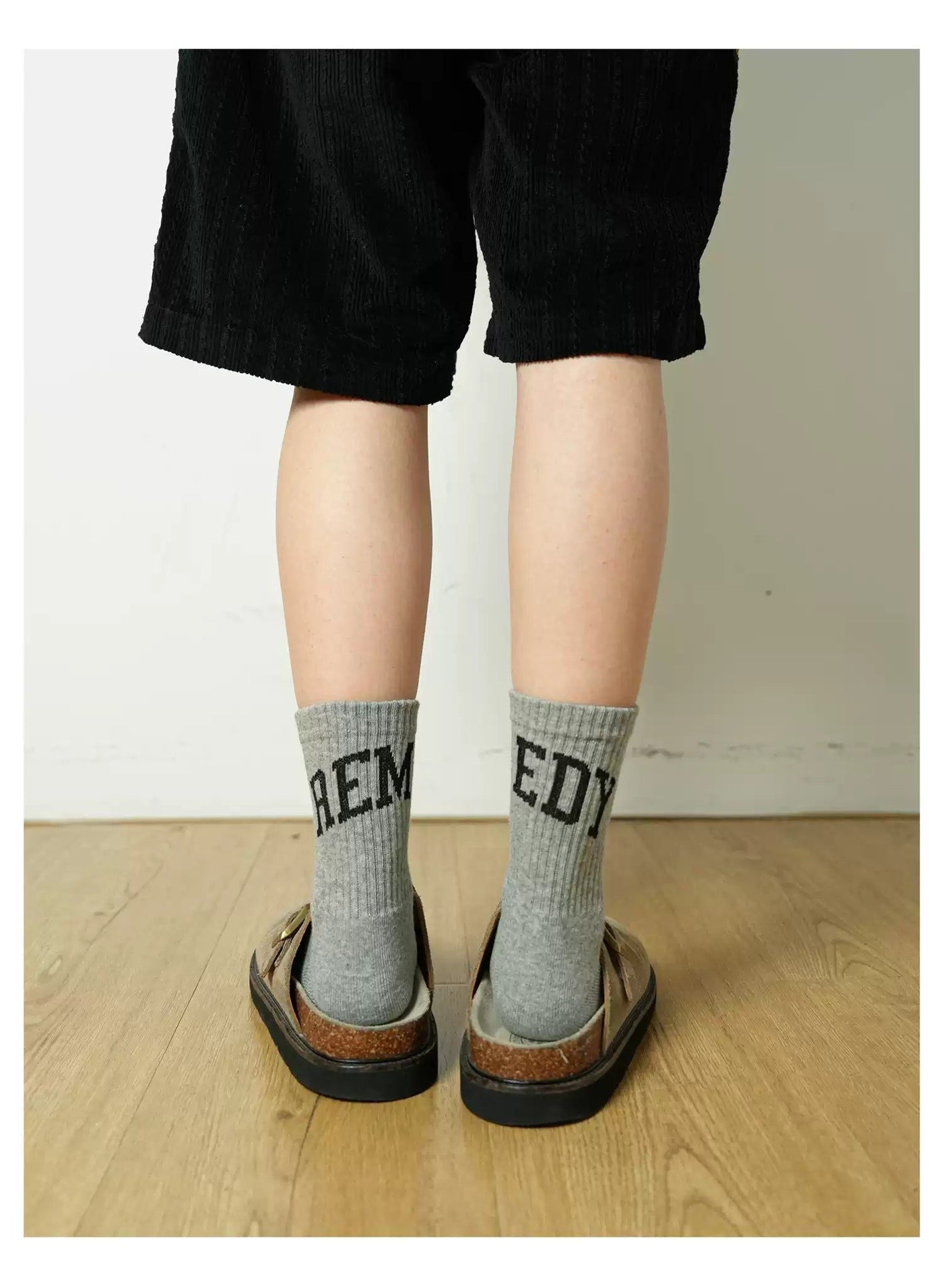 Big Logo Cotton Socks Korean Street Fashion Socks By Remedy Shop Online at OH Vault