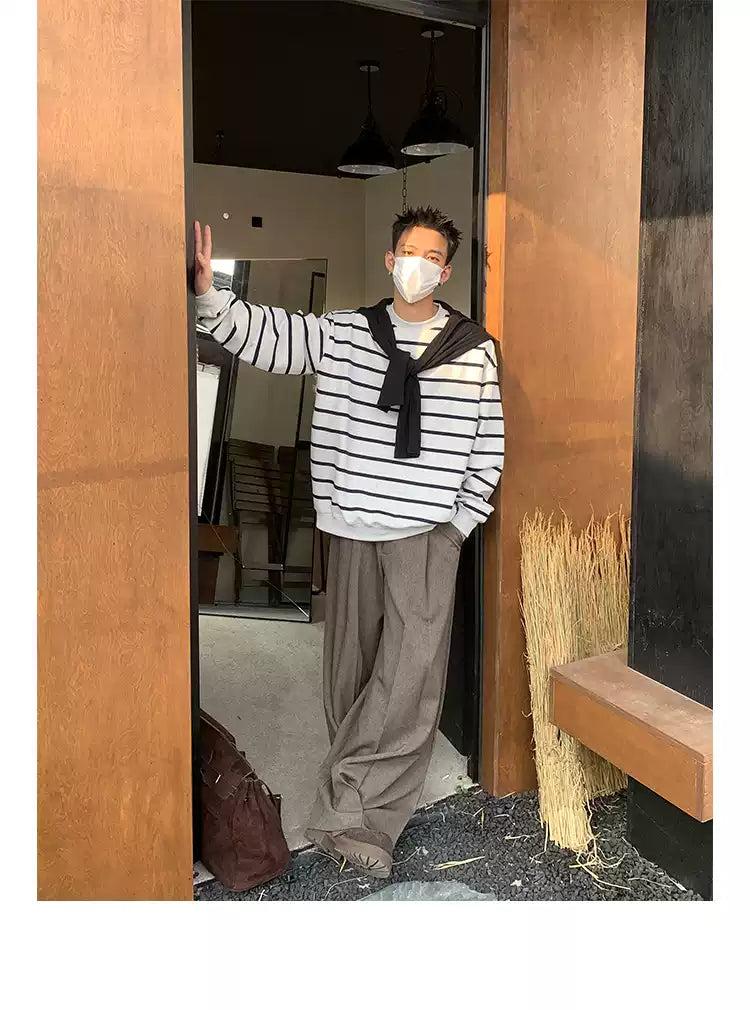 Slouchy Pleated Trousers Korean Street Fashion Trousers By Poikilotherm Shop Online at OH Vault