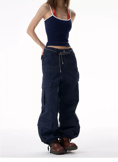 Flap Pockets Versatile Cargo Pants Korean Street Fashion Pants By 77Flight Shop Online at OH Vault
