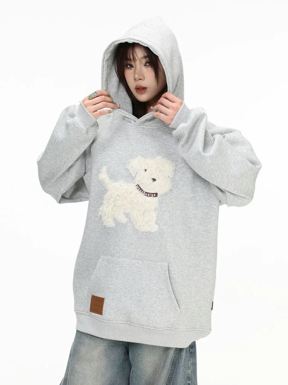 Flock Embroidered Hoodie Korean Street Fashion Hoodie By INS Korea Shop Online at OH Vault