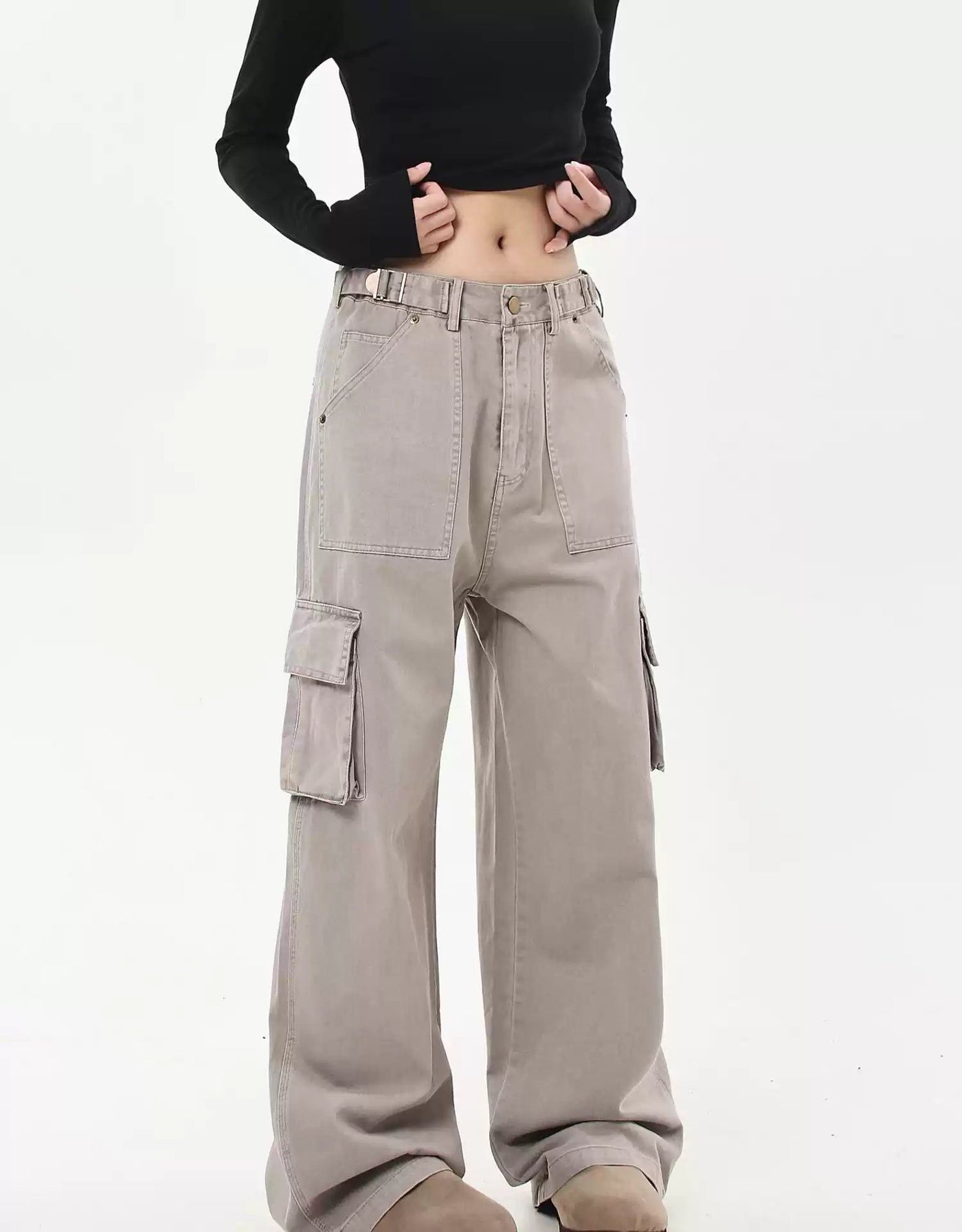 Side Flap Pockets Workwear Jeans Korean Street Fashion Jeans By Blacklists Shop Online at OH Vault