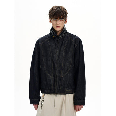 Structured Top-Stitching Denim Jacket Korean Street Fashion Jacket By MaxDstr Shop Online at OH Vault