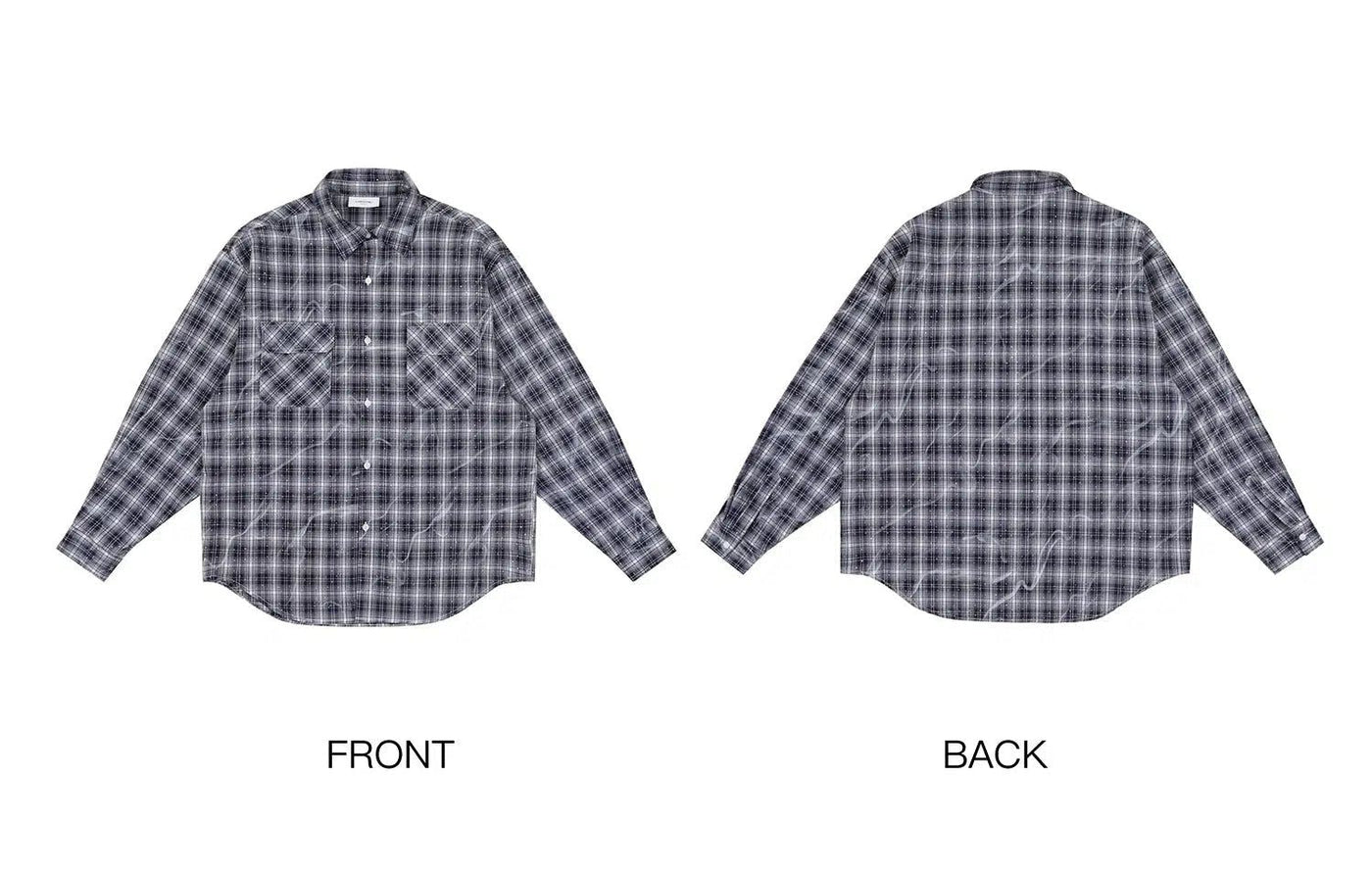 Abstract Lines Plaid Shirt Korean Street Fashion Shirt By Lost CTRL Shop Online at OH Vault