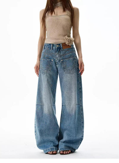 Front Pockets Faded Jeans Korean Street Fashion Jeans By 77Flight Shop Online at OH Vault