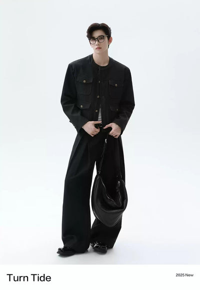 Multiple Buttoned Pockets Short Blazer Korean Street Fashion Blazer By Turn Tide Shop Online at OH Vault