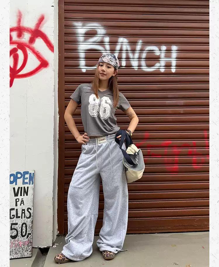 Number 86 Print Sporty T-Shirt Korean Street Fashion T-Shirt By Made Extreme Shop Online at OH Vault