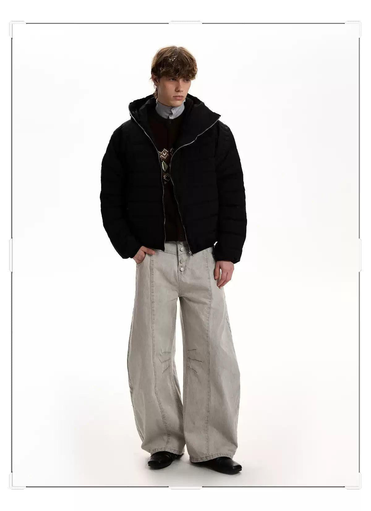 Quilted Hooded Down Jacket Korean Street Fashion Jacket By A PUEE Shop Online at OH Vault