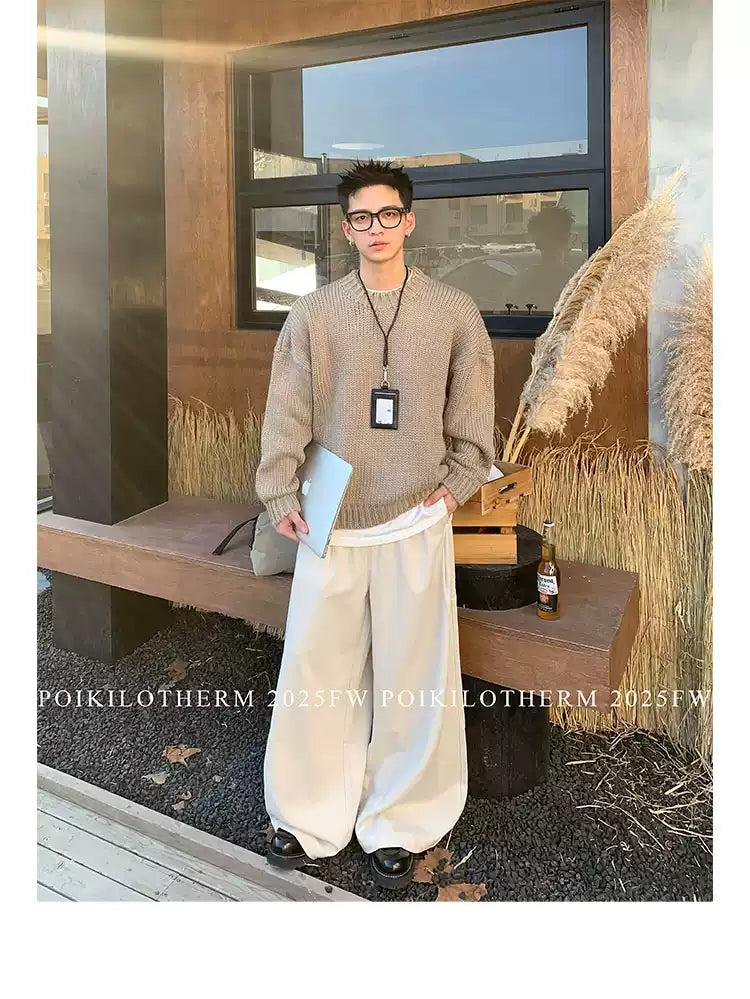 Slant Pocket Wide Leg Pants Korean Street Fashion Pants By Poikilotherm Shop Online at OH Vault