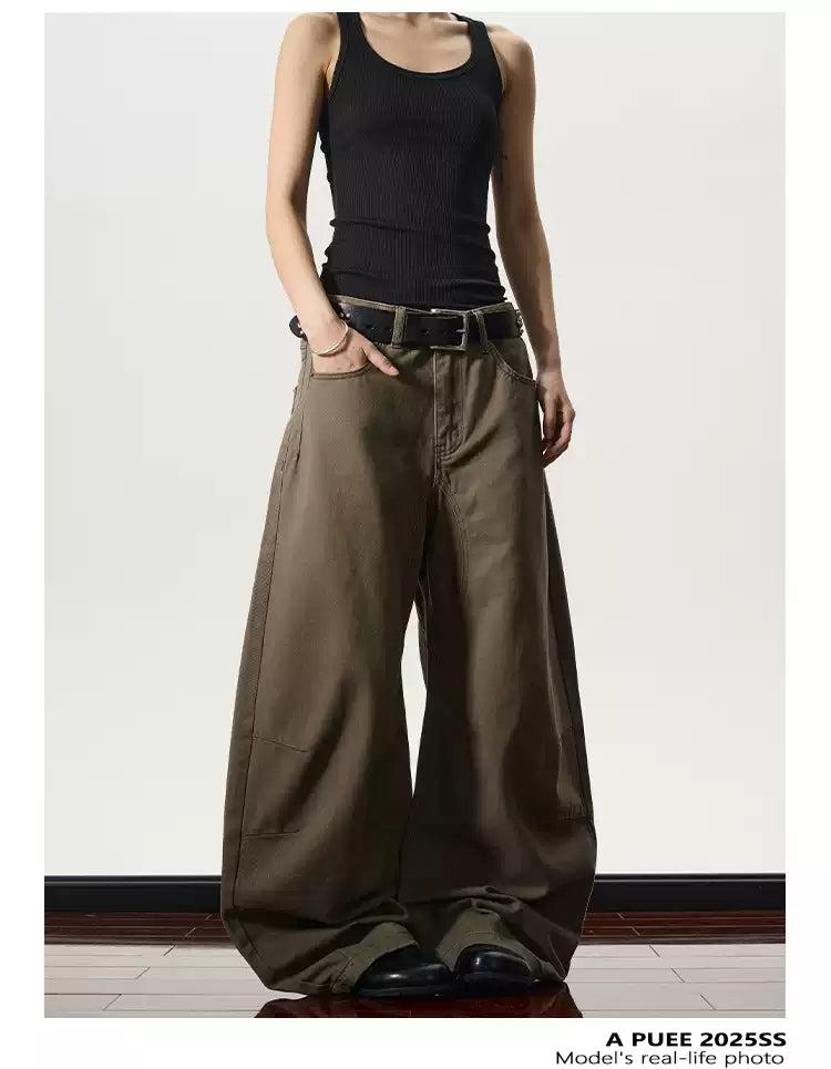 Solid Loose Wide Cut Pants Korean Street Fashion Pants By A PUEE Shop Online at OH Vault