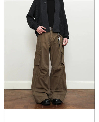 Washed Pleated Cargo Pants Korean Street Fashion Pants By A PUEE Shop Online at OH Vault