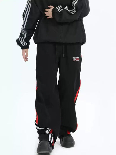 Drawstring Ribbon Spliced Sweatpants Korean Street Fashion Pants By INS Korea Shop Online at OH Vault