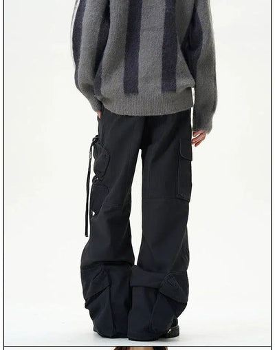 Side Drawstring Pleats Cargo Pants Korean Street Fashion Pants By 77Flight Shop Online at OH Vault