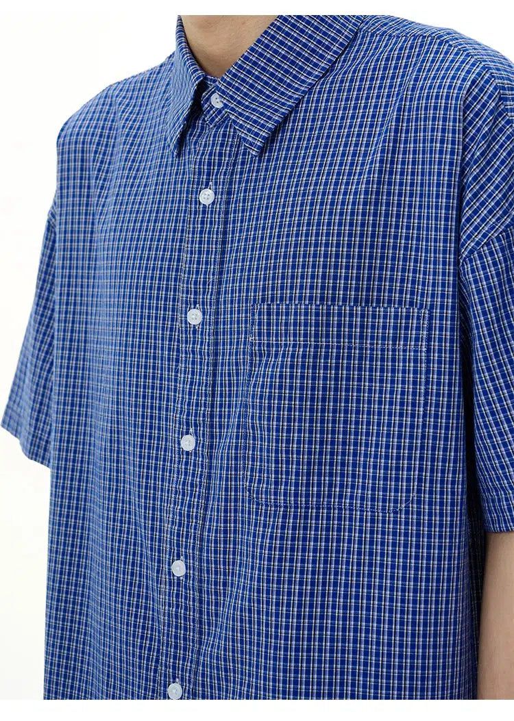 Plaid Buttons-Up Shirt Korean Street Fashion Shirt By 77Flight Shop Online at OH Vault