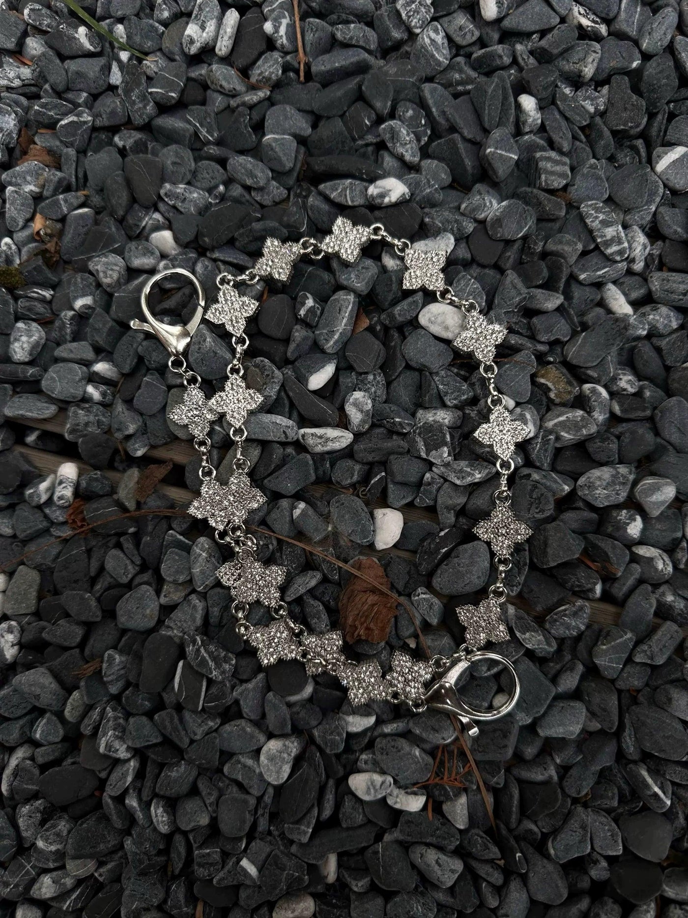 Silver Four Leaf Clover Pants Chain Korean Street Fashion Clothing Accessory By Tian Tian Shop Online at OH Vault