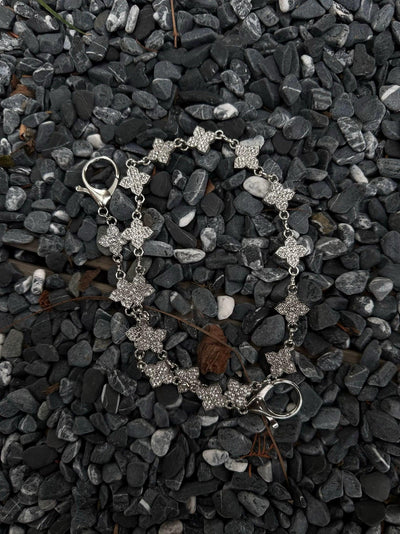 Silver Four Leaf Clover Pants Chain Korean Street Fashion Clothing Accessory By Tian Tian Shop Online at OH Vault