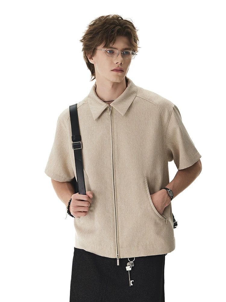 Two-Zip Boxy Fit Shirt Korean Street Fashion Shirt By Cro World Shop Online at OH Vault