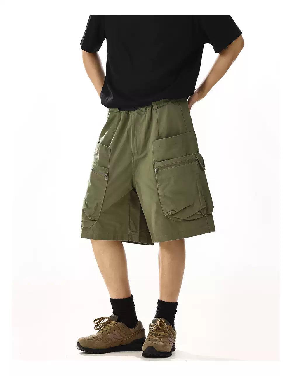Utility Pocket Cargo Shorts Korean Street Fashion Shorts By MEBXX Shop Online at OH Vault