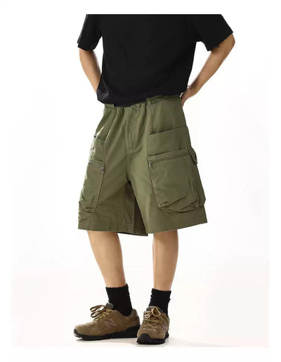 Utility Pocket Cargo Shorts Korean Street Fashion Shorts By MEBXX Shop Online at OH Vault