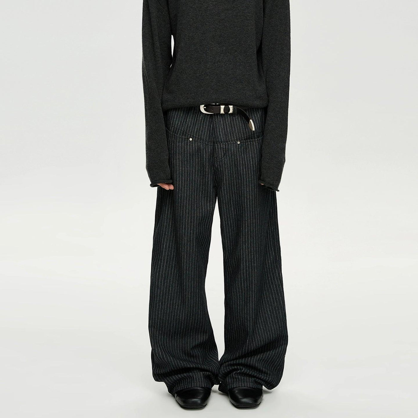 Vertical Stripes Pocket Pants Korean Street Fashion Pants By A PUEE Shop Online at OH Vault