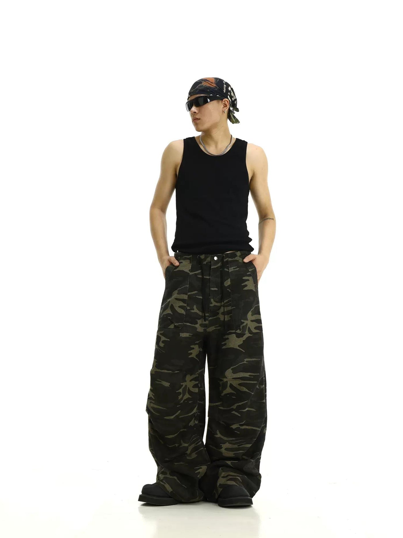 Wide Side Pockets Camouflage Pants Korean Street Fashion Pants By MEBXX Shop Online at OH Vault