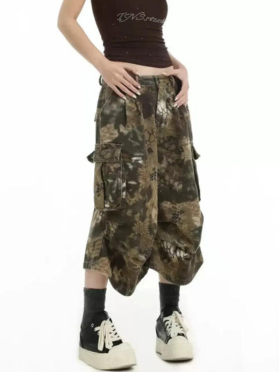 Washed & Patterned Cargo Shorts Korean Street Fashion Shorts By INS Korea Shop Online at OH Vault