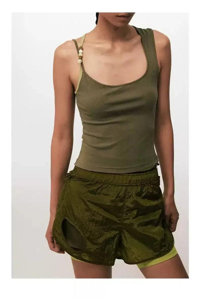 Asymmetric Straps Tank Top Korean Street Fashion Tank Top By Conp Conp Shop Online at OH Vault