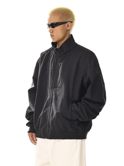 Solid Clean Fit Full-Zip Jacket Korean Street Fashion Jacket By MEBXX Shop Online at OH Vault