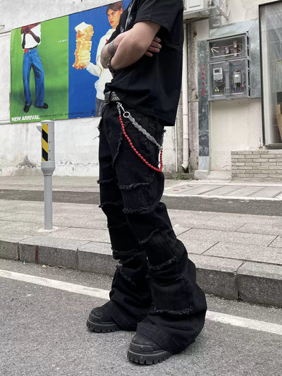 Raw Edge Stitched Bootcut Jeans Korean Street Fashion Jeans By Dark Fog Shop Online at OH Vault