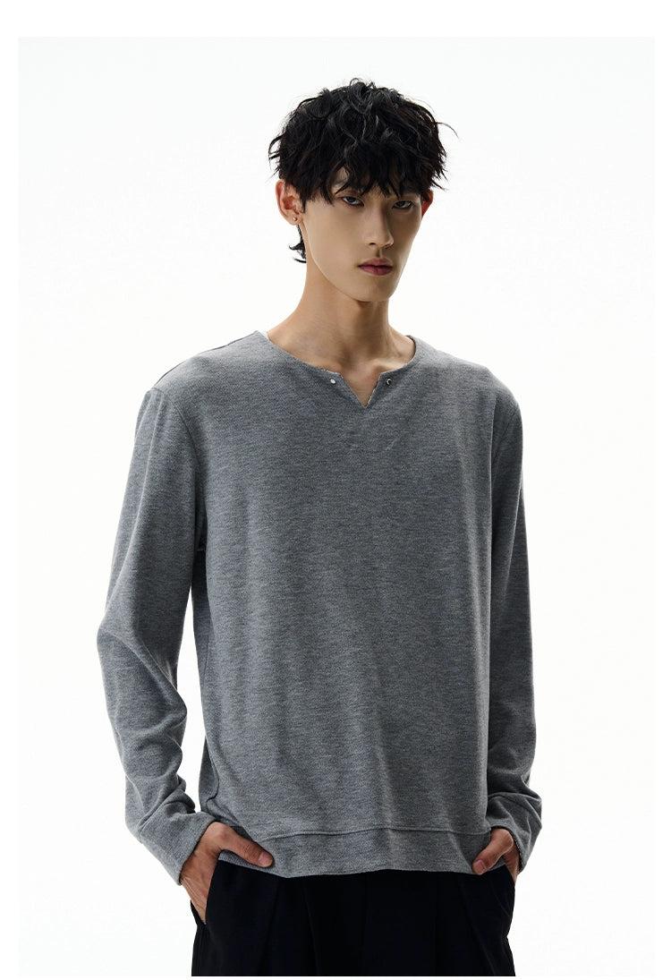 Plaid Spliced Long Sleeves T-Shirt Korean Street Fashion T-Shirt By A PUEE Shop Online at OH Vault
