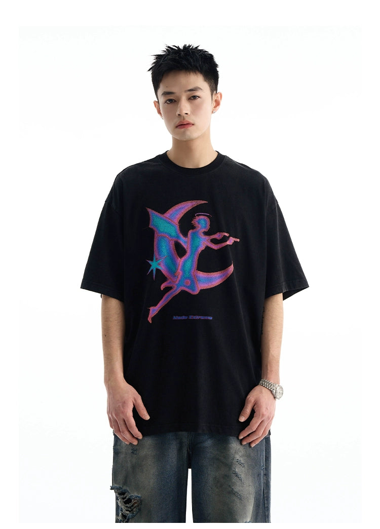 Grainy Thermal Contrast T-Shirt Korean Street Fashion T-Shirt By A PUEE Shop Online at OH Vault