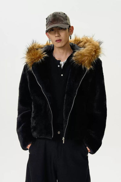 Fur Trimmed Hood Fleece Jacket Korean Street Fashion Jacket By MaxDstr Shop Online at OH Vault