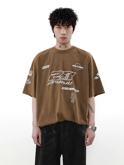 Racing Graphic T-Shirt Korean Street Fashion T-Shirt By Mr Nearly Shop Online at OH Vault