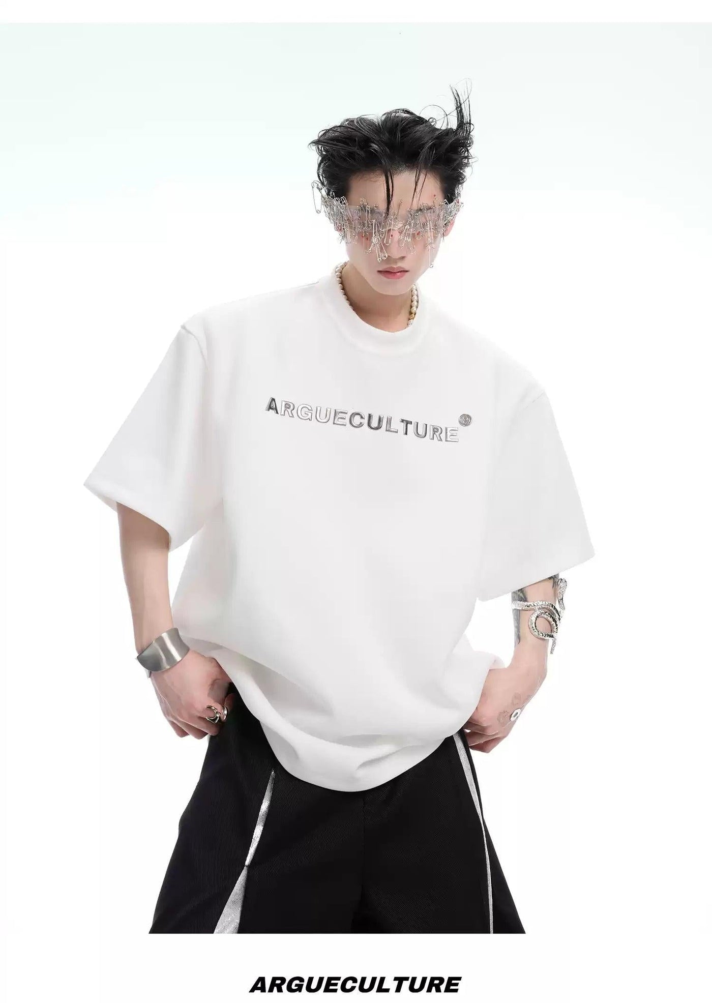 Detailed Spine Embroidered T-Shirt Korean Street Fashion T-Shirt By Argue Culture Shop Online at OH Vault
