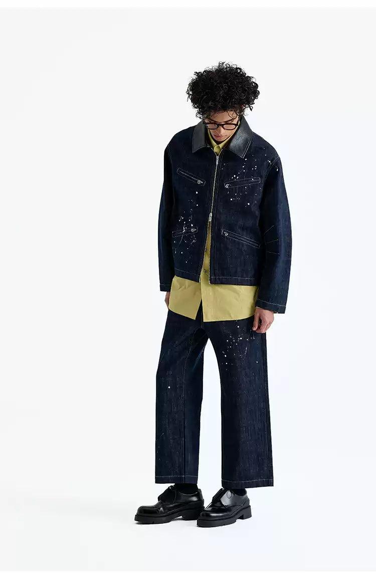 Splattered Paint Cropped Jeans Korean Street Fashion Jeans By NANS Shop Online at OH Vault
