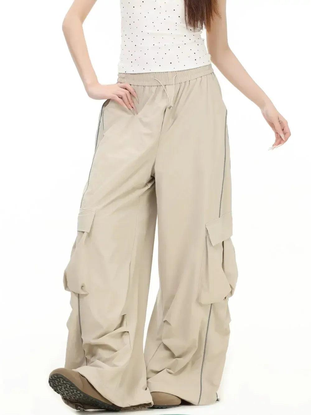 Gartered Loose Cargo Track Pants Korean Street Fashion Pants By INS Korea Shop Online at OH Vault