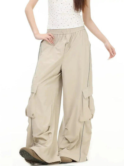 Gartered Loose Cargo Track Pants Korean Street Fashion Pants By INS Korea Shop Online at OH Vault