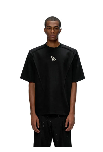 Structured Logo and Spine Print T-Shirt Korean Street Fashion T-Shirt By Argue Culture Shop Online at OH Vault