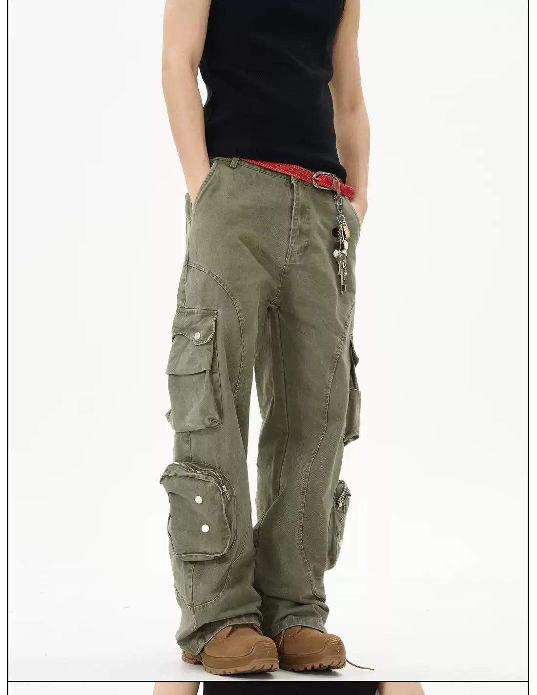 Multi-Pocket Shell Cargo Pants Korean Street Fashion Pants By 77Flight Shop Online at OH Vault