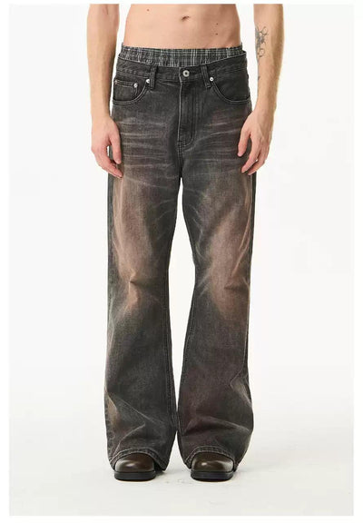 Muddy Faded Straight Jeans Korean Street Fashion Jeans By Moditec Shop Online at OH Vault