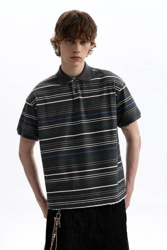 Vintage Striped Polo Korean Street Fashion Polo By A PUEE Shop Online at OH Vault