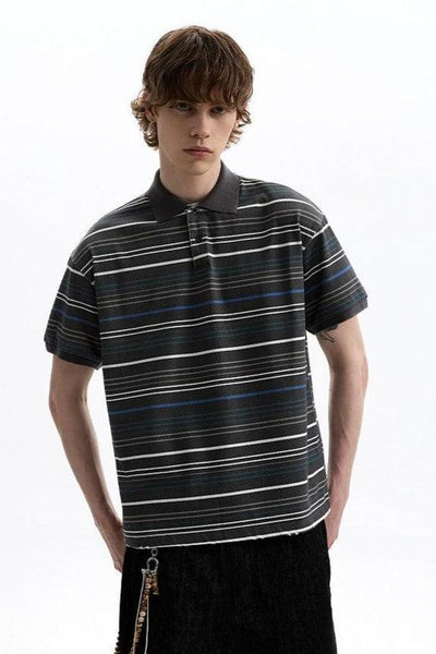 Vintage Striped Polo Korean Street Fashion Polo By A PUEE Shop Online at OH Vault