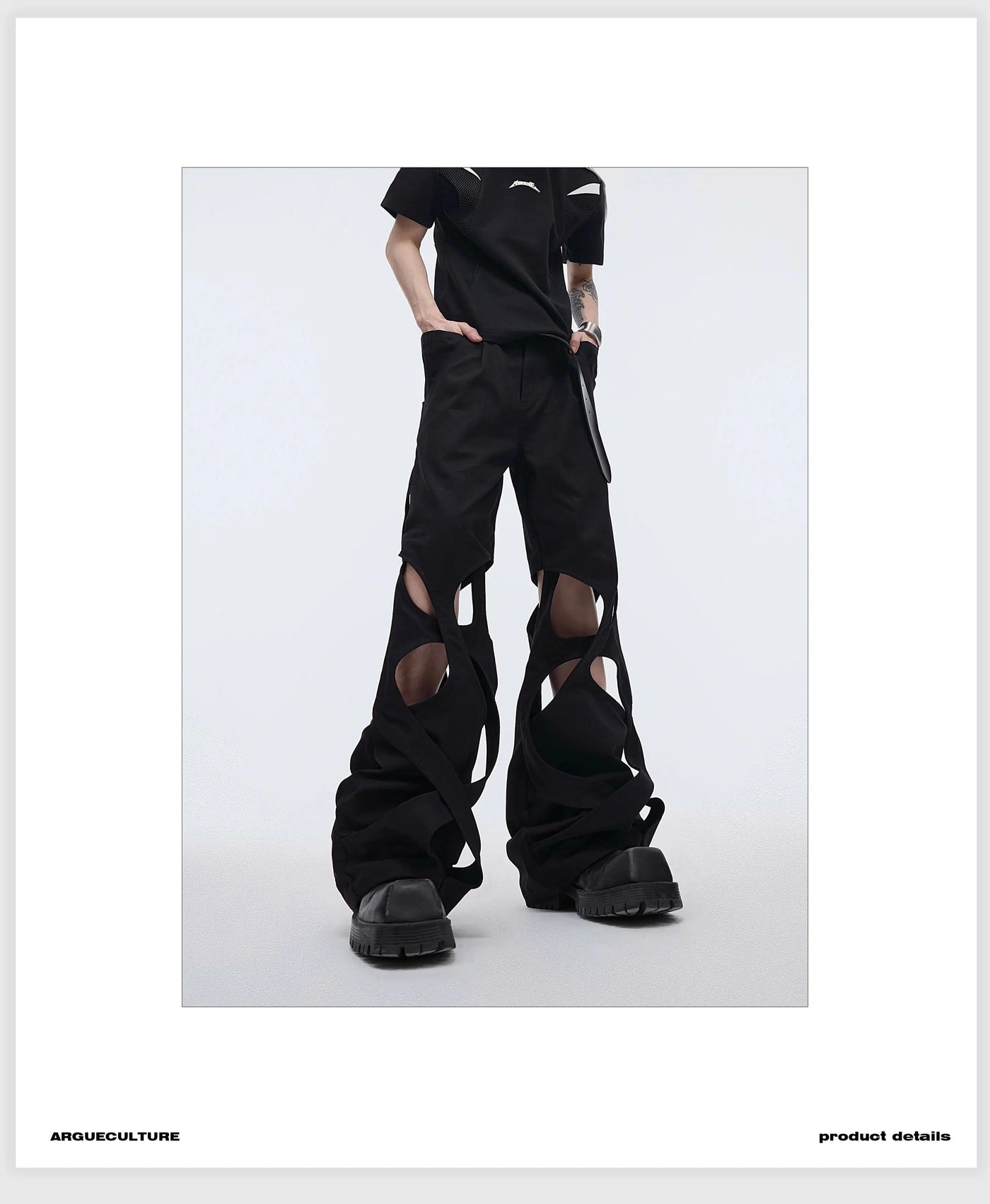 Abstract Detail Cuts Pants Korean Street Fashion Pants By Argue Culture Shop Online at OH Vault