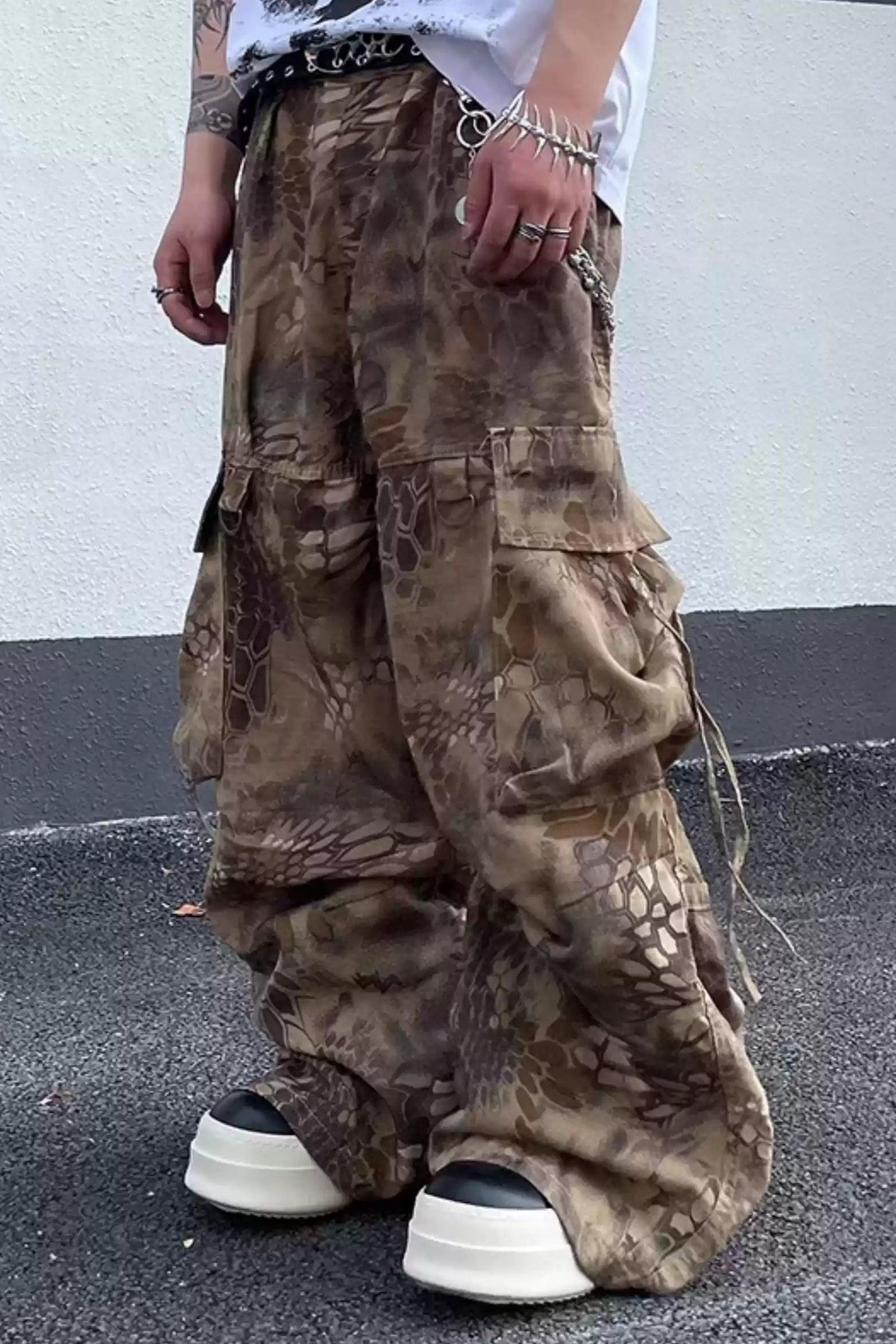 Camouflage Cargo Wide Pants Korean Street Fashion Pants By Dark Fog Shop Online at OH Vault