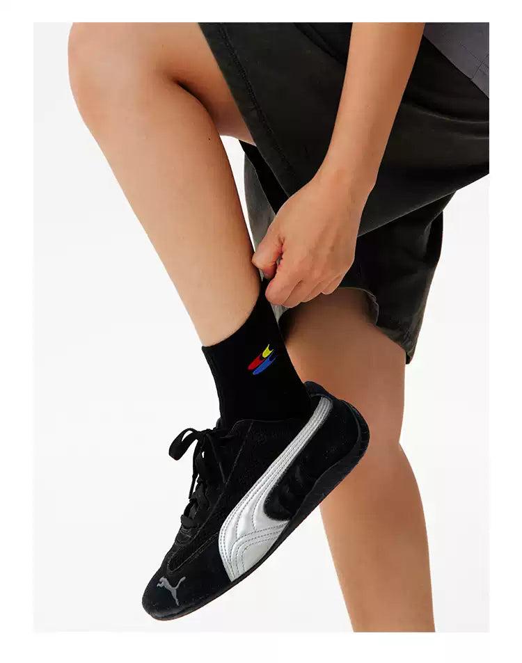 Tri-Color Logo Sports Socks Korean Street Fashion Socks By Crying Center Shop Online at OH Vault
