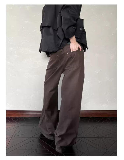 Solid Straight Leg Pants Korean Street Fashion Pants By A PUEE Shop Online at OH Vault